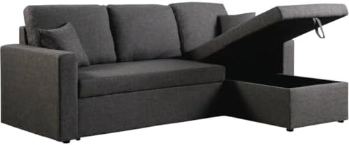 Canapé d'angle Convertible Alain, 221cm x 145cm x 85cm, 3 Places,...