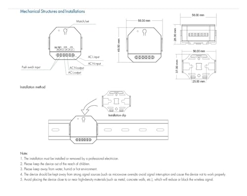 Interruptor inteligente WiFi y RF SS-L control remoto Tuya para luz LED 15A 5