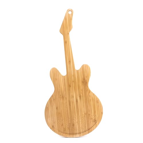 Tabla de cortar con forma de guitarra de bambú Kikkerland miniatura 6