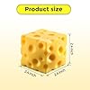 Cheese Squishy Cube Block, Squishy Fidget Toys for Adults & Teens, Easter Basket Stocking Stuffers, Sensory Stress Ball Squeeze Toys for Stress Relief (Yellow 2.4 in) #1