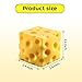 Cheese Squishy Cube Block, Squishy Fidget Toys for Adults & Teens, Easter Basket Stocking Stuffers, Sensory Stress Ball Squeeze Toys for Stress Relief (Yellow 2.4 in)