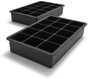 Tovolo Set of Two Perfect Cube Ice Cube Trays, Black, 15 Cubes Total
