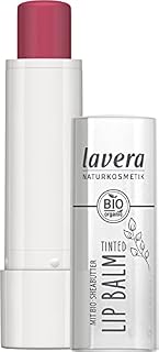 lavera Tinted Lip Balm -Pink Smoothie 02 - natural cosmetics - Prevents your lips from drying out - Gluten free, free from silicones - Vitamin E & Organic shea butter - 4,5g