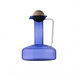 Glass Decanter Set with Wooden Cork Ball Stopper, 50 oz Pitcher Jug for Juice, Wine and Water (Blue)