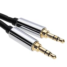 kenable PRO BLACK 3.5mm Jack Male to Male Stereo Audio Cable Lead GOLD 2m [2 metres] Jack to Jack (3.5mm) Cables Black / 2m 2m, 2 metres Long Lead, Cord, Wire,