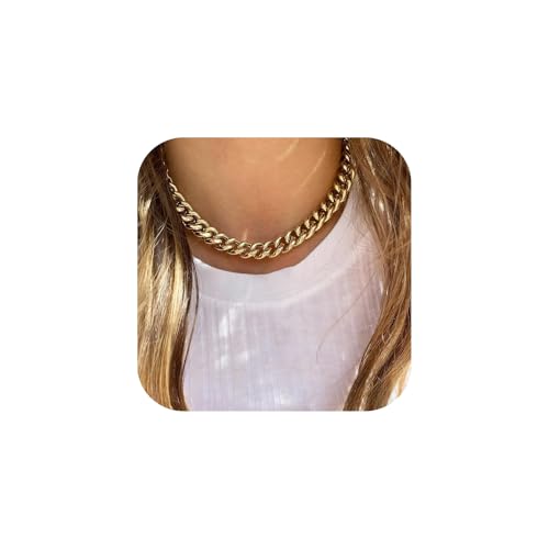 NOKMIT Chunky Cuban Link Curb Chain Necklace for Women Men