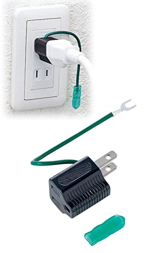 サンワサプライ アウトレット 変換プラグ コンセント 3P→2P 変換アダプタ アース線保護カバー付 ブラック TAP-AD1BKN - サンワサプライ(Sanwa Supply) - 商品画像