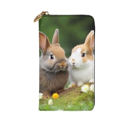 Cute Rabbits Wallet For Women Men Clutch Rfid Blocking Leather Wallets Large Capacity Purse Credit Card Holder Money Case With Zipper Phone Holder Long Travel Purse2