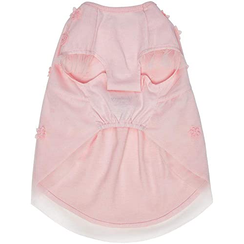 Blueberry Pet My Little Princess Dog Tulle Dress In Baby Pink With Dainty Flower, Back Length 12", Pack Of 1 Clothes For Dogs #TOP5