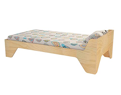 Image of Lycka Classic Single Bed | Full Length for Kids and Adults in Natural Finish | Birch Plywood
