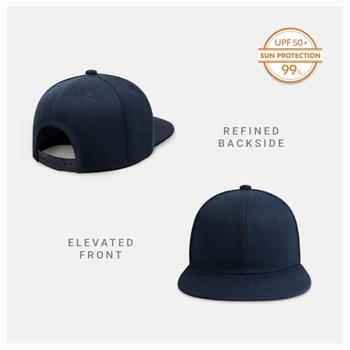 Image of CHOK.LIDS Flat Bill Visor Classic Snapback Hat Blank Adjustable Brim High Top End Trendy Color Style Plain Tone Baseball Cap