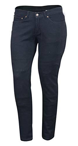 Bikers Gear Australia Ladies Black Stretch Denim Kevlar Lined Protective Motorcycle Jeans with Removable CE1621-1 Armour (16 Reg)