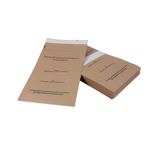 100 Pcs Self Sealing Cleaning Pouch, Professional Disposable Cleaning Paper Bags for Oral Cavity Beauty, Encapsulating Dental Tools and Nail Art Supplies (100 * 200mm/ 3.9 * 7.9in)