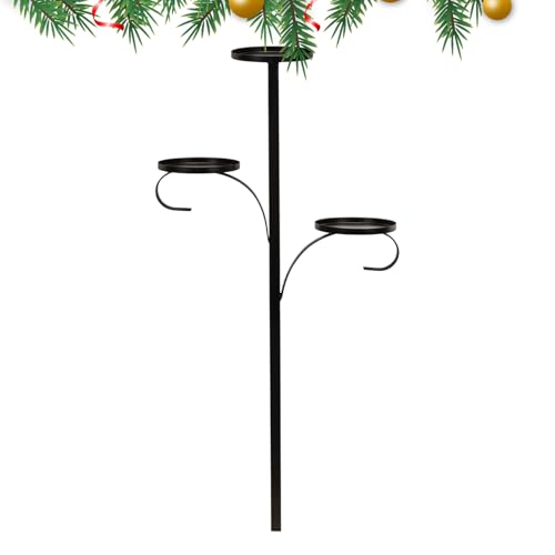 Tree Topper キャンドルホルダー 3段形状 | アイアンキャンドルホルダーシェルフ - 冬の家族集まりやパーティーに最適なクリスマスセンターピース リビングルームや寝室に
