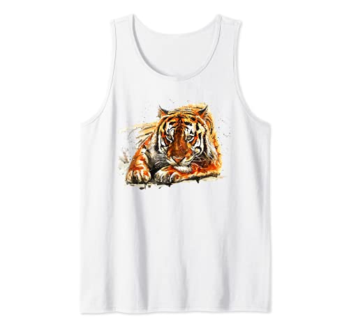 Bengala tigre, pintado a mano Camiseta sin Mangas