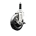 Service Caster Brand 5 Inch 316 Stainless Steel Light Duty Expanding Stem Caster Wheel Hard Rubber Wheel and 7/8? Stem ? 300lbs./Caster?Swivel Caster with Locking Brake