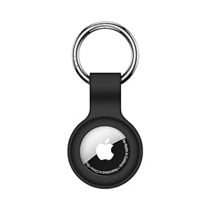 Compatible with AirTag Case Keychain Air Tag Holder Silicone AirTags Key Ring Cases Tags Chain for Apple AirTag GPS Item Finders Accessories，Black
