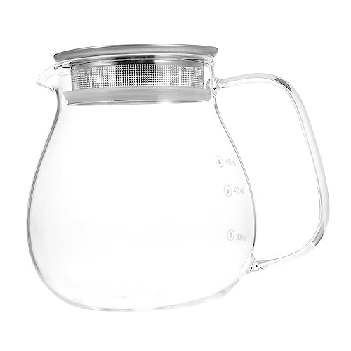 Sosoport 1pezzi Bollitore Da Caffè in Vetro e Acciaio Con Filtro Rimovibile e Coperchio Caffettiera Manuale Per Uso Domestico Design Elegante e Facile Da Pulire Per Cucina e Ufficio