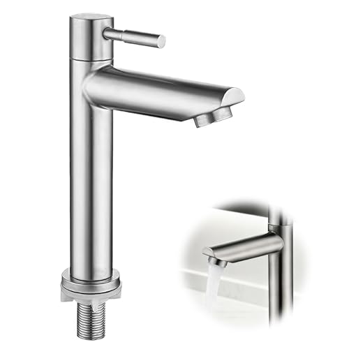 Robinet Salle Bain Acier Inoxydable Mélangeur Eau Froide Monotrou Lavabo Meuble Lavabo Moderne...