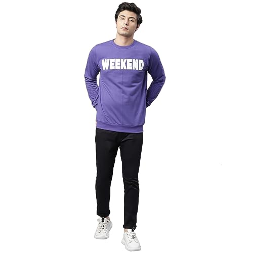 Image of Rigo Fleece Printed Round Neck Sweatshirt for Men | Full Sleeves Sweatshirt for Men | Casual Wear & Stylish Sweatshirts for Men