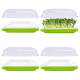 [Cultivez vos propres pousses nutritives] : profitez de la satisfaction de cultiver des pousses fraîches à la maison avec ce lot de quatre plateaux de germination verts. Parfait pour ceux qui veulent ajouter des ingrédients sains et locaux aux salades, sandwichs, sautés et soupes, ce produit permet d'ajouter une nutrition saine à vos repas quotidiens. Cultiver vos propres pousses signifie que vous pouvez en profiter au maximum quand vous le souhaitez, directement depuis votre cuisine.