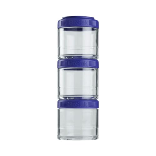 BlenderBottle GoStak Twist n' Lock Storage Jars, 100cc 3-Pak, Purple