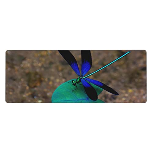 Grand tapis de souris de jeu libellule XXL noir pour setup gaming