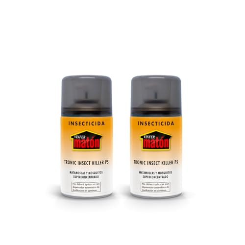 VINFERMATÓN Pack 2 Insecticida Mosquitos y Moscas Concentrado Matón PS 250 ml | Spray para Insectos Voladores |Acción Inmediata|Con Piretrinas Sintéticas|Formato Ligero con Dosificación Controlad