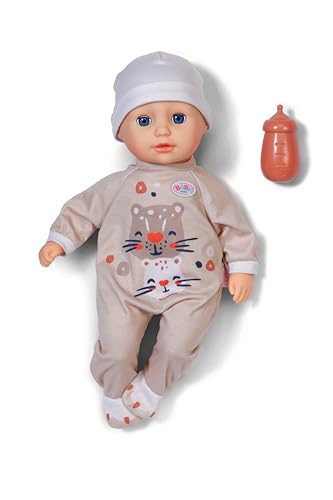 BABY born Anna mit beigem Strampler, weiche 36cm große Babypuppe mit Stoffkörper und Schlafaugen inkl. Fläschchen, Beige BABY born Anna mit beigem Strampler, weiche 36cm große Babypuppe mit Stoffkörper und Schlafaugen inkl. Fläschchen, Beige