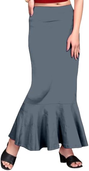 Aashita Creations Flare Petticoat for Women,Lycra Cotton Blended,Petticoat,Skirts for Women,Shape Wear Dress for Saree(Grey,)