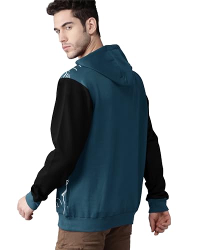 Image of EYEBOGLER Men's Printed Cotton Blend Hooded Neck Full Sleeves Sweatshirt