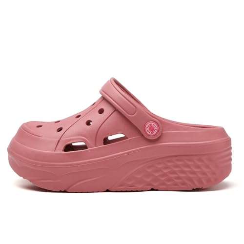 Image of FLIOZY Women's Gardener Platform Clogs Slippers Hight Heels Mules Clog Wedge Sandals Outdoor Beach Shoes