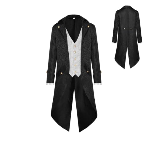 Disfraz de cosplay medieval vintage estilo frac steampunk y abrigo renacentista gótico