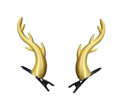 Dark Gothic Horn For Dragon hair Clips Devil Horns Headwear Costume Halloween Cosplay Anime Hair Accessories Women Men (gold small)