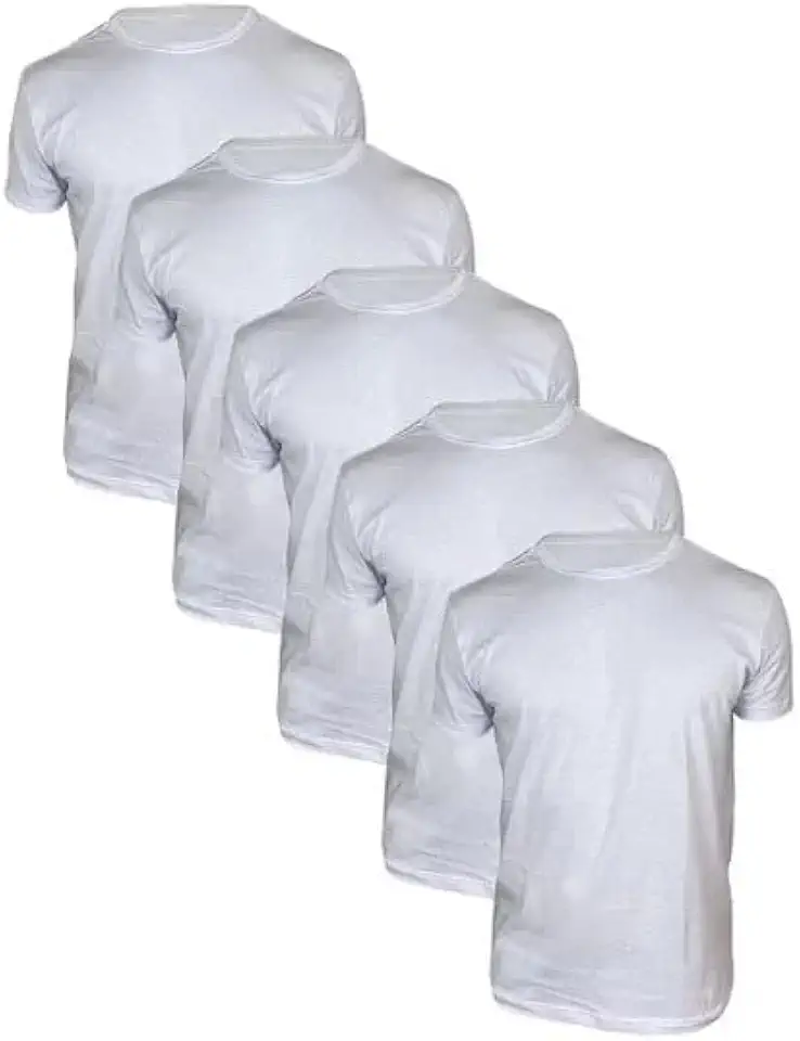Kit 5 Camisetas Masculinas Algodão Premium Básicas Lisas