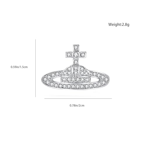 Saturn Earrings Aesthetic Cubic Zircon Silver Saturn Stud Earring Jewelry for Women Gift4