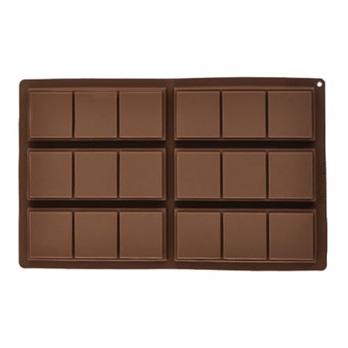Molde rectangular para galletas de chocolate, forma rectangular de caramelos, 6 cavidades rellenas, moldes de silicona de chocolate rellenos - Moldes gruesos de proteínas caseras y aperitivos