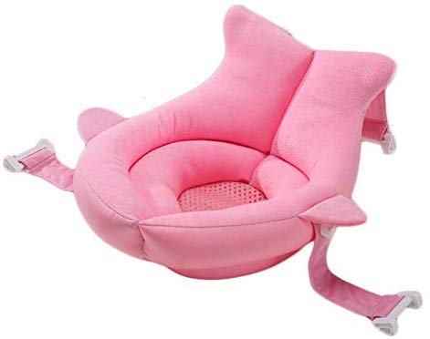 Baby Bath Tub Seat, Whale Shape Infant Bath Pad Sink Bather Non-Slip Soft Bathtub Seat Bath Cushion for Toddler Newborn Baby Infant (Pink)
