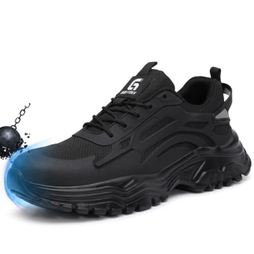 Image of Steel Toe Shoes for Men, Lightweight Safety Work Shoes