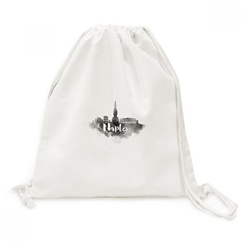 Toile sac cordon Naples Italie peinture d'encre aux finitions soignées