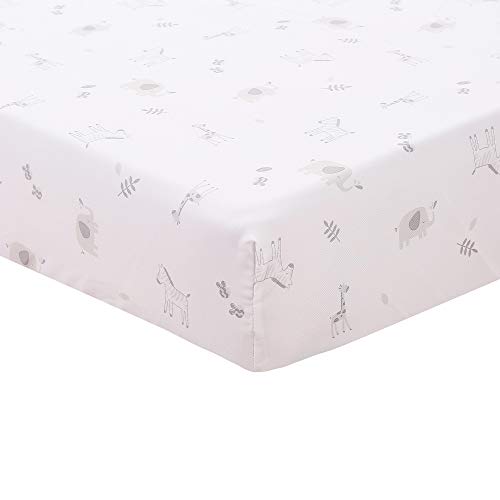 Image of JISEN 3 Piece Crib Bedding Set Crib Quilt Crib Sheet Pillowcase - Soft Microfiber Printed Nursery Set for Baby Boys or Girls Gray
