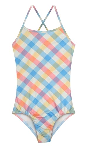 Image of LUOUSE Swimwear for Girls Swimsuits Quick Dry Cross-Back Adjustable Strap Bathing Suit for Kids 2-13 Years