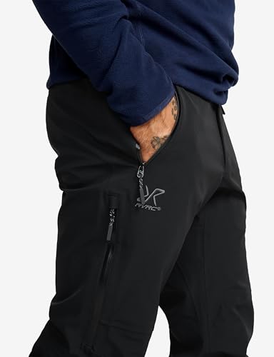 RevolutionRace Cyclone 3L Shell Pants für Herren, wasserdichte Hose mit Recco-Reflektoren zum Wandern, Black, L