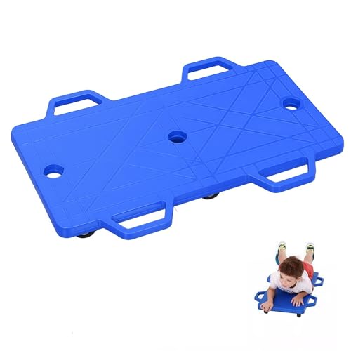 Patinete con ruedas giratorias de 360 grados y asas, apta para uso en interiores y exteriores, soporta hasta 135 kg para niños y niños