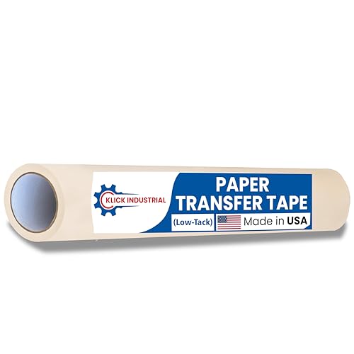 Transfer Tape for Vinyl, Paper Tape with Low/Medium Tack Layflat Adhesive. Application Tape, Transfer Tape for Vinyl Graphic. Great for Cricut Vinyl, Decal & Vinyl Signs, Pre-mask (18