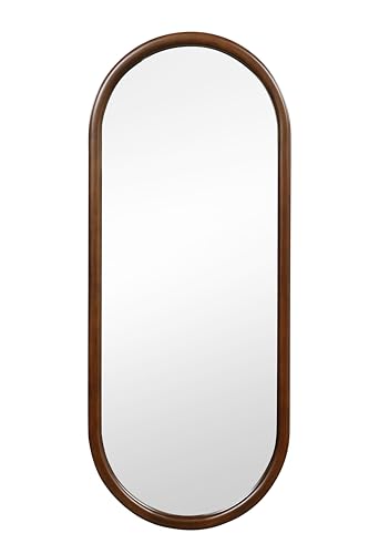 RELAX4LIFE Specchio da Parete, Specchio Decorativo con Cornice in Legno per Camera da Letto e Ingresso, Marrone Scuro