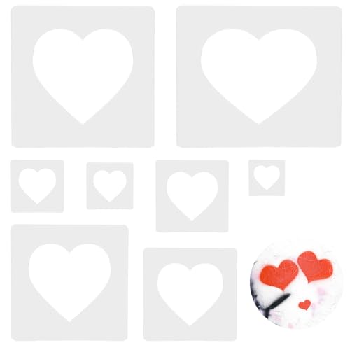 Littlegaofeithing Lote de 8 Peinture Coeur Pochoir,Plantillas Cor...