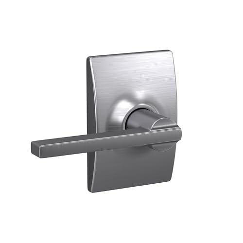 Image of SCHLAGE Latitude Hall /Closet Passage Door Handle, Reversible, Satin Chrome | Hall or closet lever door handle with no lock, Easy to install, Certified durability, Universal fit