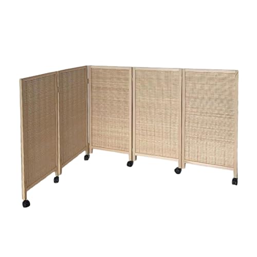 Cloison de séparation courte paravent pliable bambou tissé