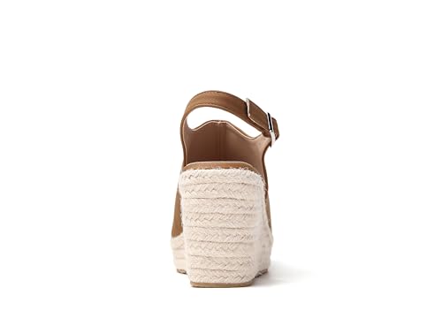 Image of Tilocow Espadrilles Wedges for Women Open Toe Ankle Strap Platform Dressy Casual Sandals Travel Slides